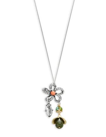Gerard Yosca Floral Drop Pendant Necklace