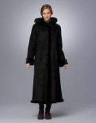Gallery Petite Sueded Faux Fur-trimmed Coat