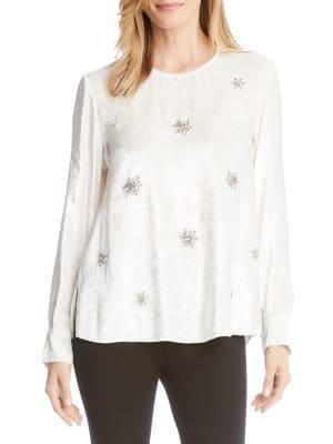 Karen Kane Embellished Velvet Top