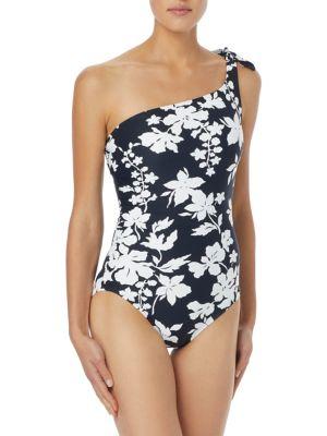 Michael Michael Kors Floral One-shoulder Swimsuit