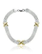 Lord & Taylor Sterling Silver Two-tone Bracelet