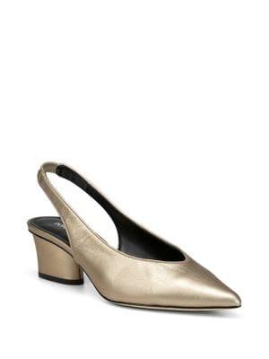 Donald J Pliner Gema Metallic Leather Slingback Heels