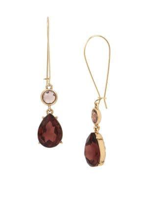 Miriam Haskell Basic Ears Amethyst And Crystal Drop Earrings
