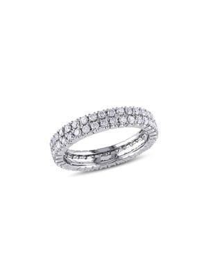 Sonatina Diamond Bridal 14k White Gold And Diamond Double Row Eternity Ring
