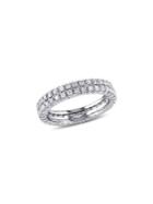Sonatina Diamond Bridal 14k White Gold And Diamond Double Row Eternity Ring