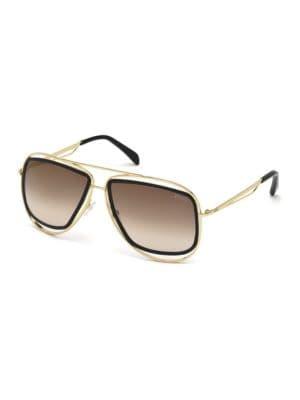 Emilio Pucci 58mm Geometric Aviator Sunglasses