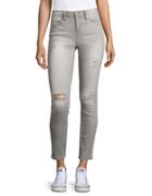 Design Lab Lord & Taylor Distressed Skinny Jeans - Charcoal
