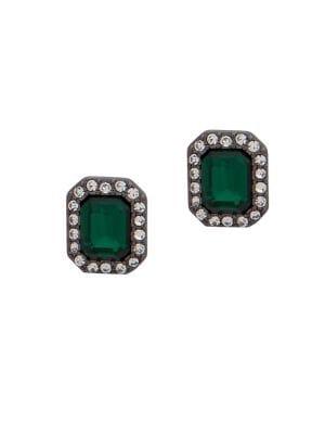 Ralph Lauren Crystal Geometric Stud Earrings