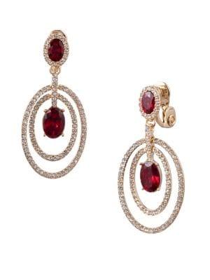 Anne Klein Crystal Clip-on Orbital Drop Earrings