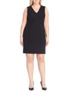 Tahari Arthur S. Levine Plus V-neck Sheath Dress