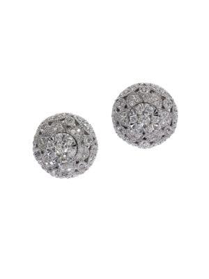 Effy Snowflake 0.54 Tcw Diamond And 14k White Gold Stud Earrings