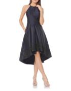 Carmen Marc Valvo Infusion Embroidered Fit-&-flare Hi-lo Dress