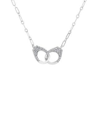 Lord & Taylor Rhodium-plated Sterling Silver & Crystal Interlocked Circle Necklace