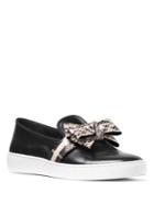 Michael Kors Collection Val Leather & Snakeskin Skate Sneakers