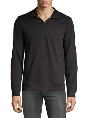 Black Brown Quarter Zip Pullover