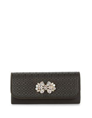 Adrianna Papell Woven Satin Clutch