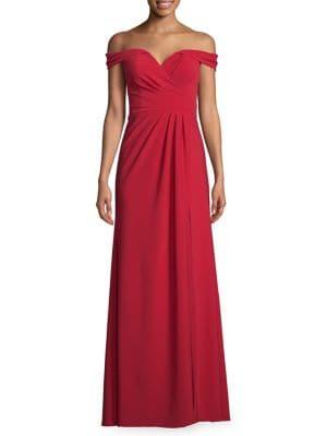 Xscape Off-the-shoulder A-line Gown