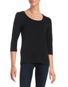 Lord & Taylor Scoopneck Cotton-stretch Top