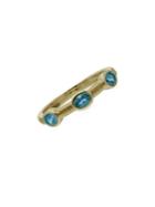 Ripka Swiss Blue Topaz And 14k Yellow Gold Ribbed Stackable Ring