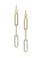 Vince Camuto Goldtone And Glass Stone Linear Link Earrings
