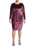 Michael Michael Kors Plus Long-sleeve Velvet Sheath Dress