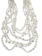 Kenneth Jay Lane Multi-row Mixed Strand Necklace
