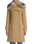 Michael Michael Kors New Fitted Wool-blend Faux Fur Coat