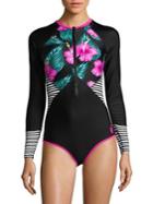 Body Glove Floral Stripe Surface Paddle Suit