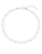 Lord & Taylor Sterling Silver Triple-layered Cable Chain Anklet