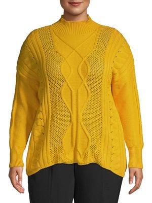 Rachel Rachel Roy Plus Iman Cable Knit Sweater