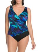 Longitude Abstract Print One-piece Swimsuit