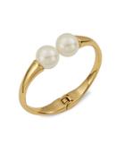 Trina Turk Faux Pearl-accented Hinged Cuff Bracelet