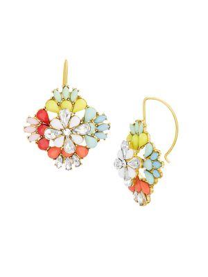 Steve Madden Geometric Floral Drop Earrings