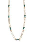 Trina Turk Sunset Hills Bar And Link Malachite Chain Necklace
