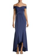 Laundry By Shelli Segal Midnight Off-the-shoulder Dress