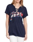 Jessica Simpson Magnolia Graphic Lace-up Tee