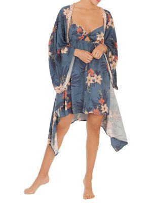 Midnight Bakery Betty Paige Tropical Print Kimono