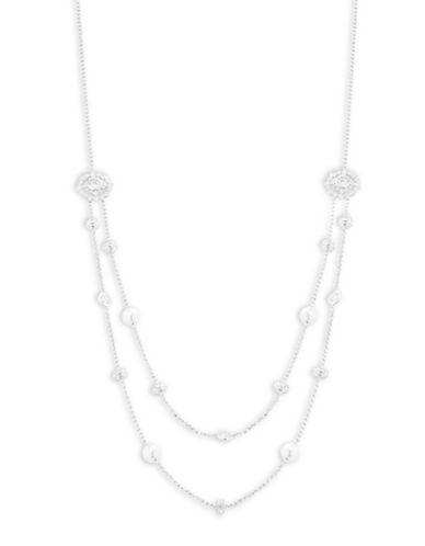 Nadri Faux Pearl And Crystal Nested Necklace