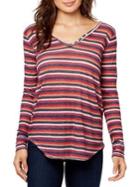 William Rast Candace Striped Cotton-blend Tee