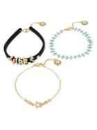 Bcbgeneration Festival Fashion 3-piece Goldtone & Crystal Vibes Beaded Bracelet Set