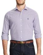 Polo Big And Tall Grid Cotton Casual Button-down Shirt