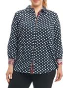 Foxcroft Plus Ava Dots Button-down Shirt