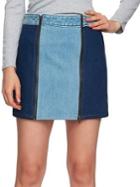 1.state Two-tone Denim Skirt