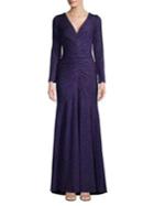 Tadashi Shoji Ruched Metallic Gown
