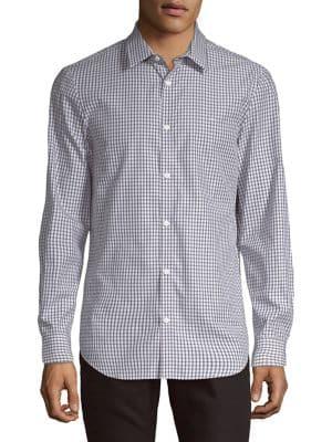 Calvin Klein Checkered Classic-fit Button-down Shirt