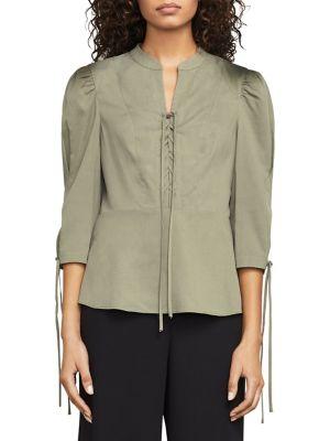 Bcbgmaxazria Carli Lace-up Peplum Top