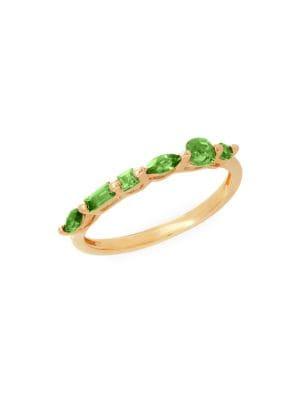 Lord & Taylor 14k Yellow Gold & Peridot Band Ring