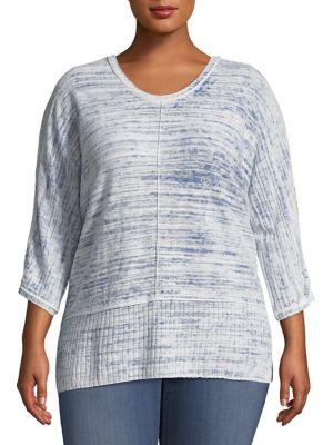 Nic+zoe Plus Open Breeze Rib-knit Top