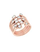 Michael Kors Modern Brilliance Cubic Zirconia And Rose Goldtone Stainless Steel Ring