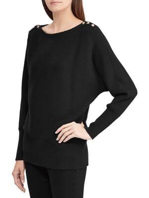 Lauren Ralph Lauren Petite Petite Button-shoulder Boatneck Sweater